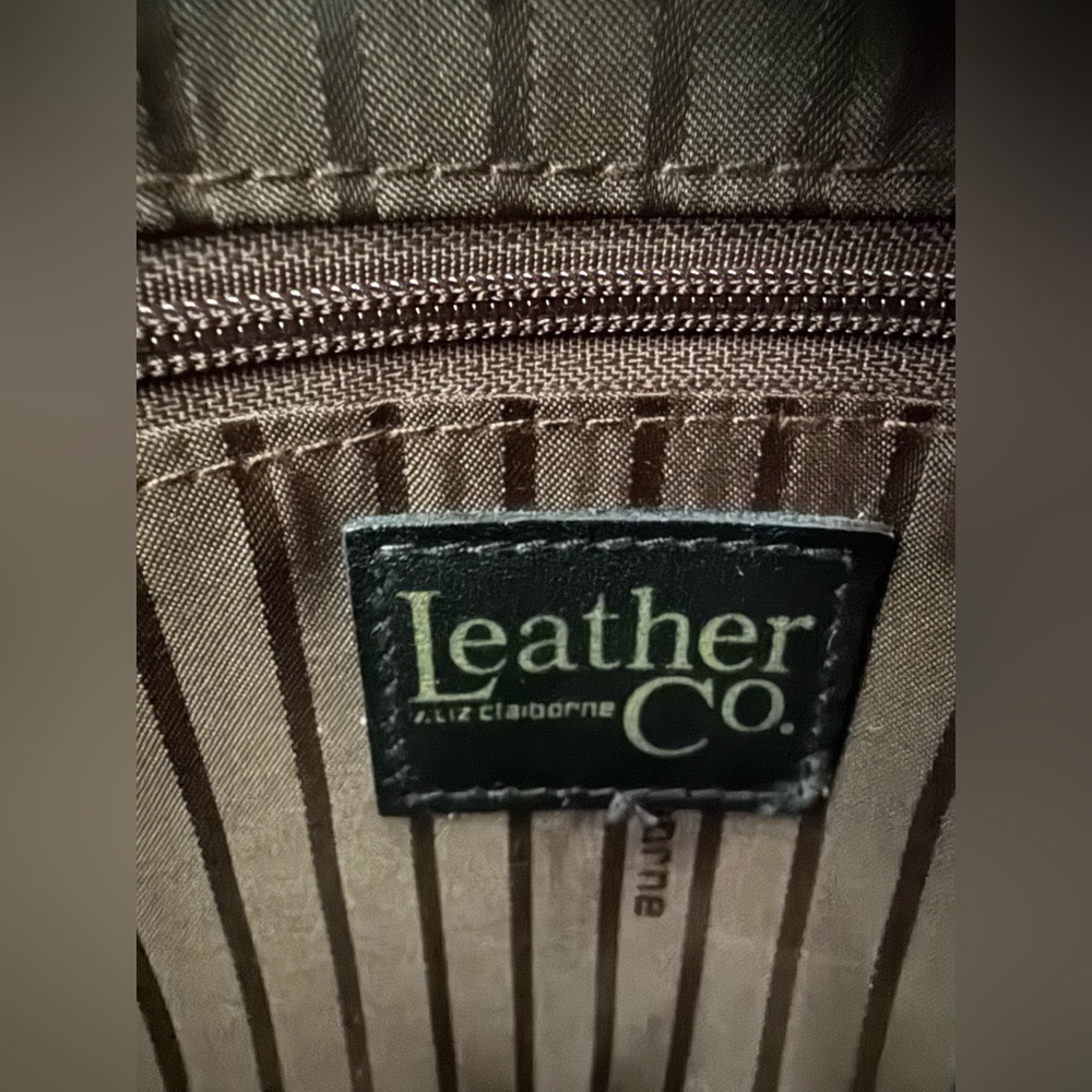Vintage Leather Co Liz Claiborne brown purse shoulder bag croc detail‎ women’s - Picture 10 of 11